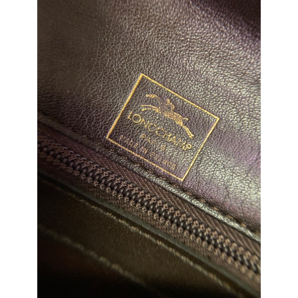 📯法國LONGCHAMP|復古80’s法國製經典花紋皮革肩背包. 斜背包Size:26x19x5cm#二手-細節圖5