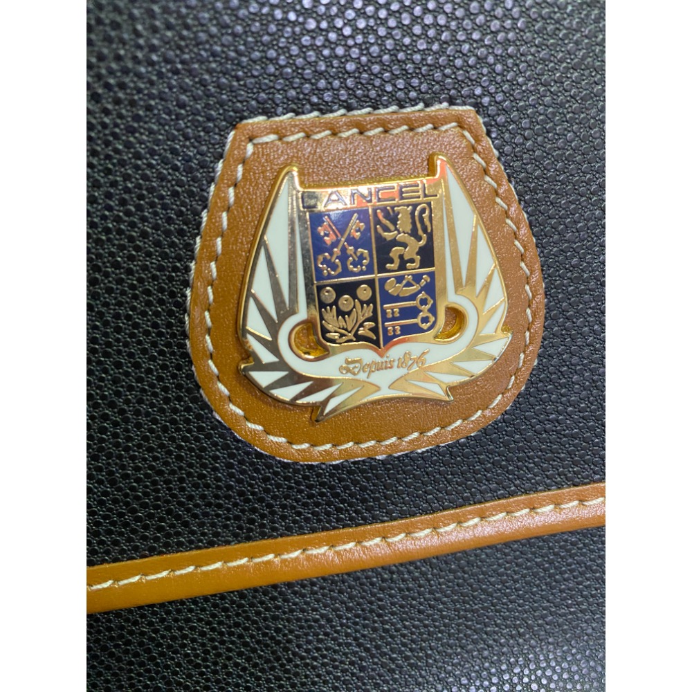 📯LANCEL蘭姿｜復古法國製黑棕色皮革單肩包.斜背包Size:25x20x8cm#全新-細節圖2