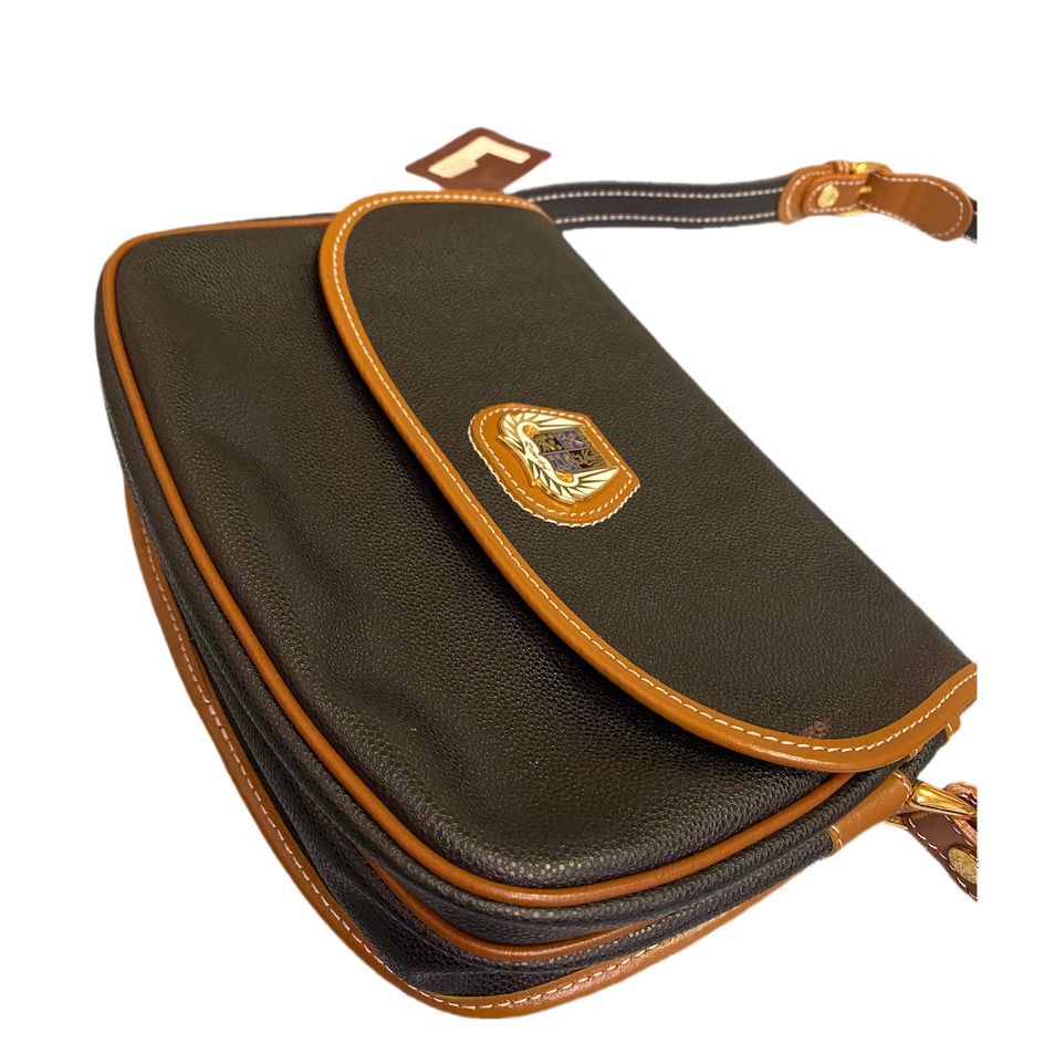 📯LANCEL蘭姿｜復古法國製黑棕色皮革單肩包.斜背包Size:25x20x8cm#全新-細節圖10