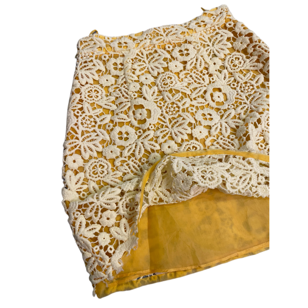 🌺義大利MIU MIU | 高端奢華花卉蕾絲設計迷你梯形裙Size:36#二手-細節圖8