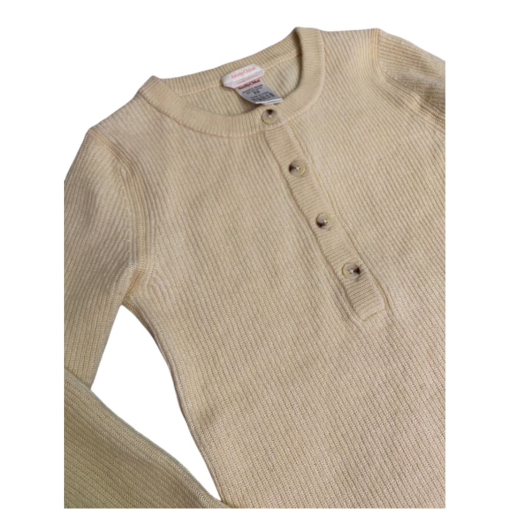 🦄CHLOE’副牌See by Chloé | 象牙色長袖亨利領羊毛混紡針織衫.上衣Size:XS#二手-細節圖8