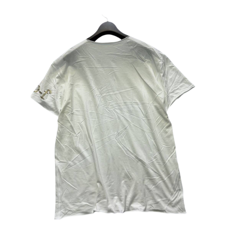 ☠️法國Lucien pellat-finet|白色施華洛世奇鉚釘裝飾短袖骷髏T恤.上衣Size:XL#二手-細節圖9