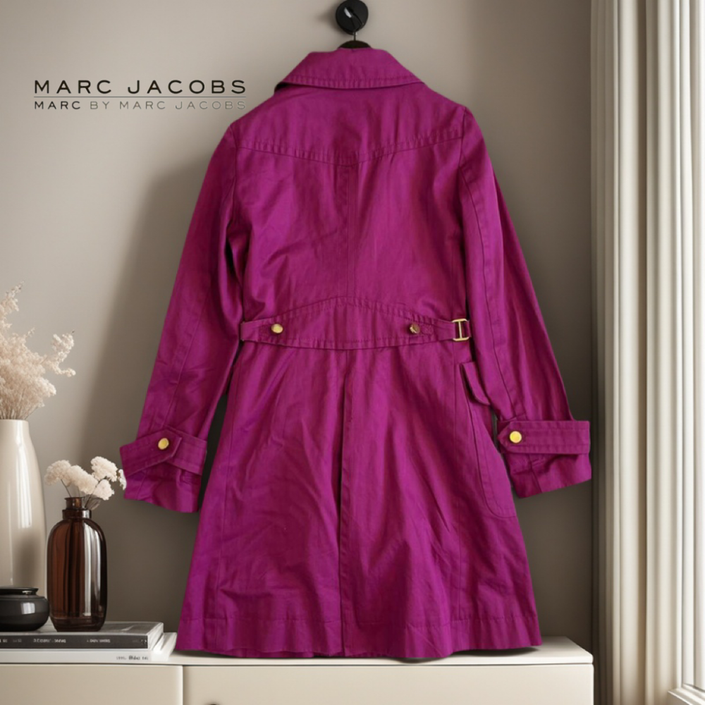 🧚‍♀️美國MARC by MARC JACOBS| 桃紅色金色雙排扣外套. 風衣Size:XS#二手-細節圖4