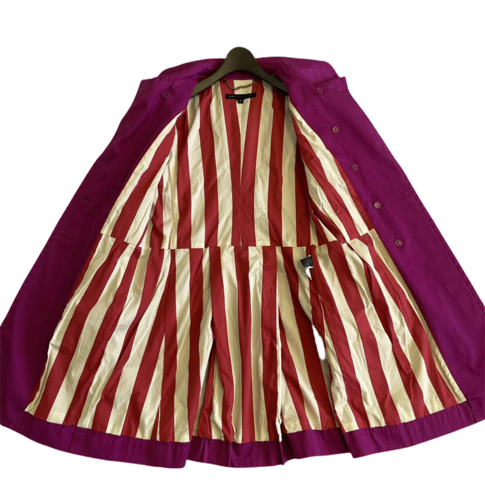 🧚‍♀️美國MARC by MARC JACOBS| 桃紅色金色雙排扣外套. 風衣Size:XS#二手-細節圖6