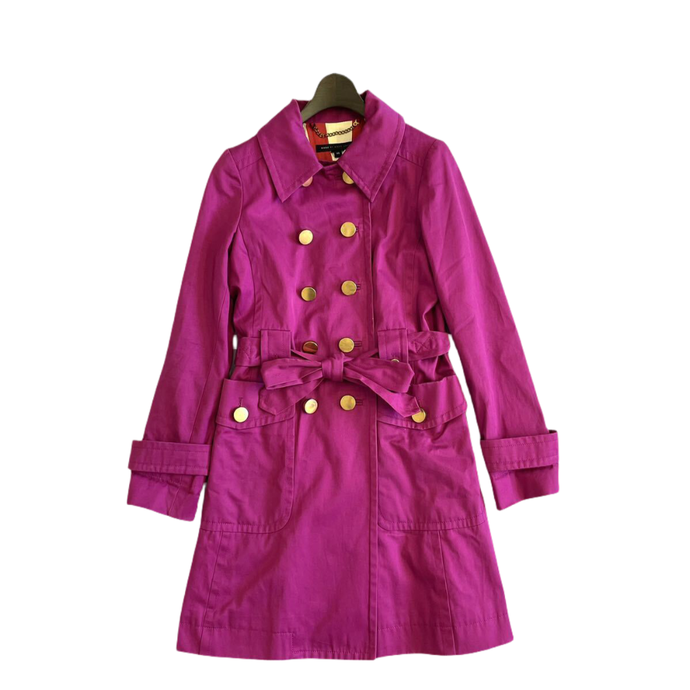 🧚‍♀️美國MARC by MARC JACOBS| 桃紅色金色雙排扣外套. 風衣Size:XS#二手-細節圖7