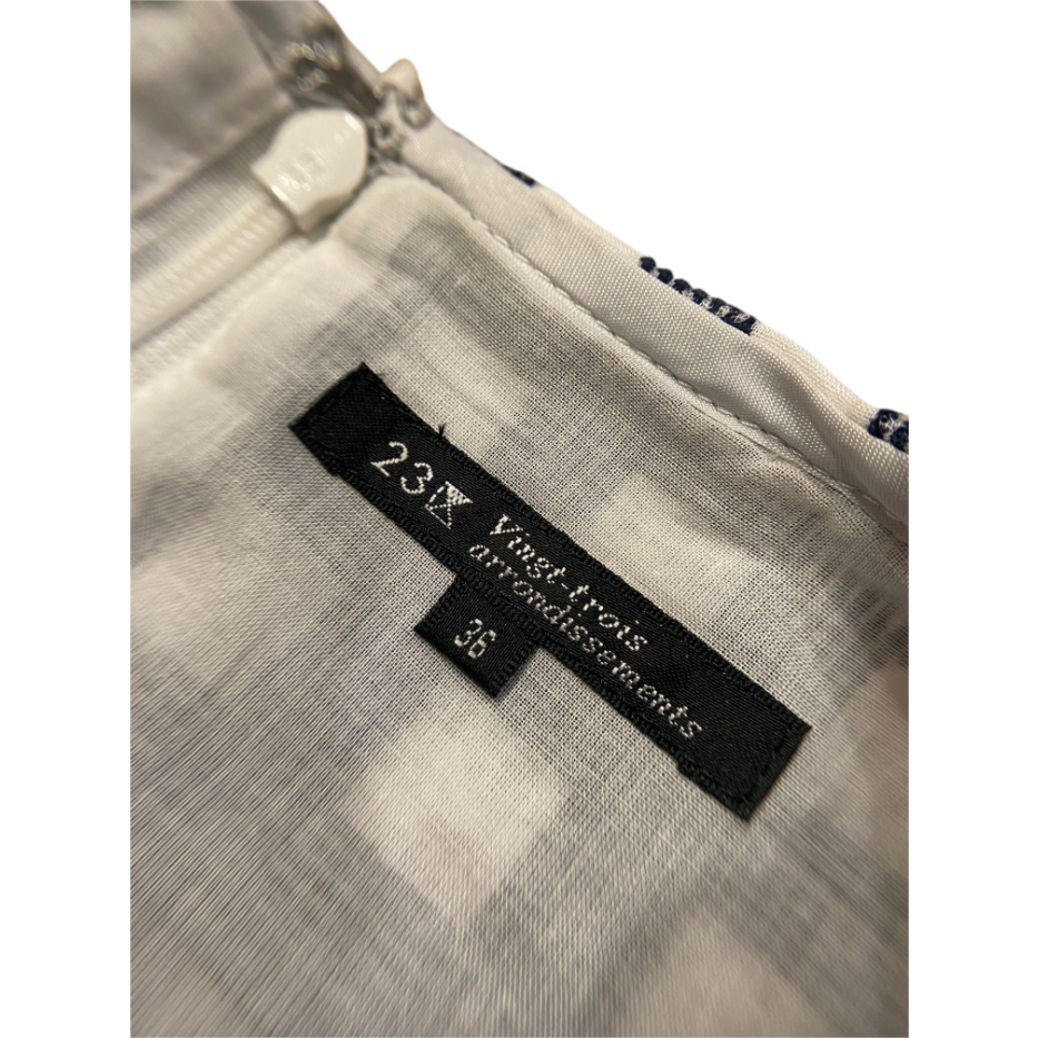 🎏日系名牌”23區”| 100%棉格紋梭織無袖連身裙Size:36#二手-細節圖3