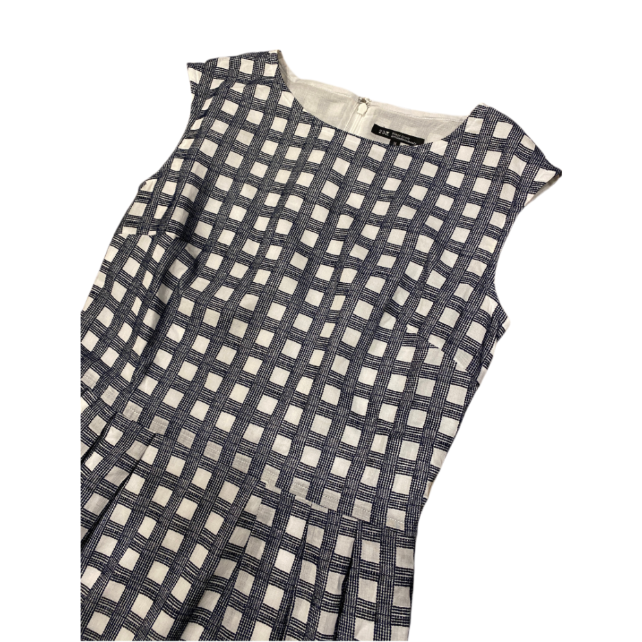 🎏日系名牌”23區”| 100%棉格紋梭織無袖連身裙Size:36#二手-細節圖5