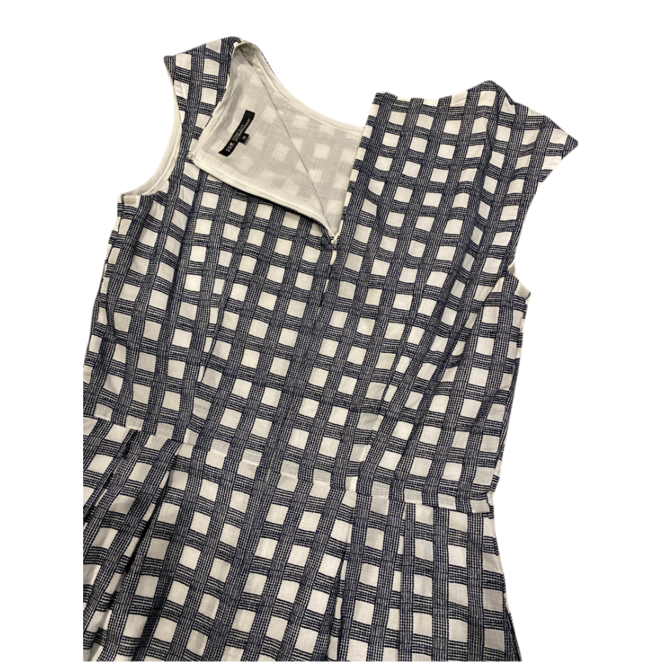 🎏日系名牌”23區”| 100%棉格紋梭織無袖連身裙Size:36#二手-細節圖10