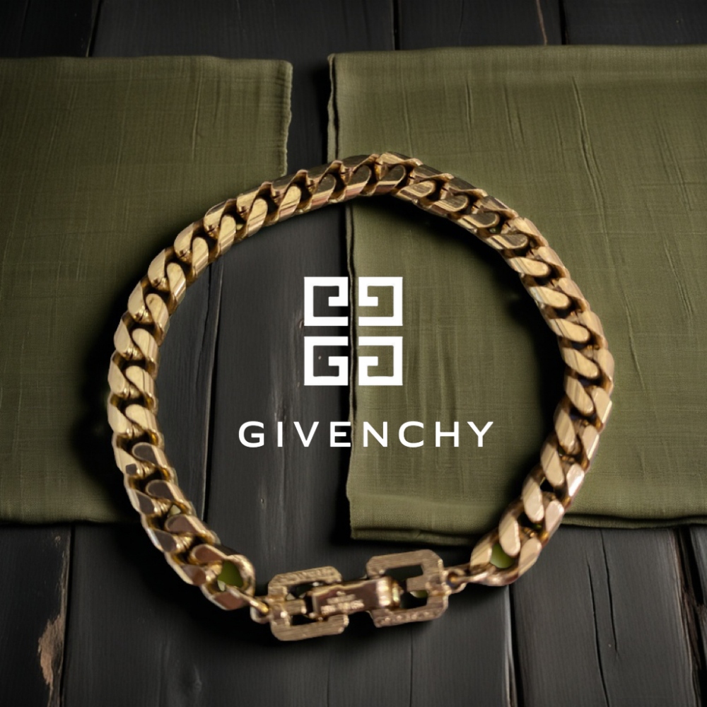 🧜‍♀️Givenchy紀梵希|Vintage古巴鏈條鍍金手鍊Size:18cm#二手-細節圖3