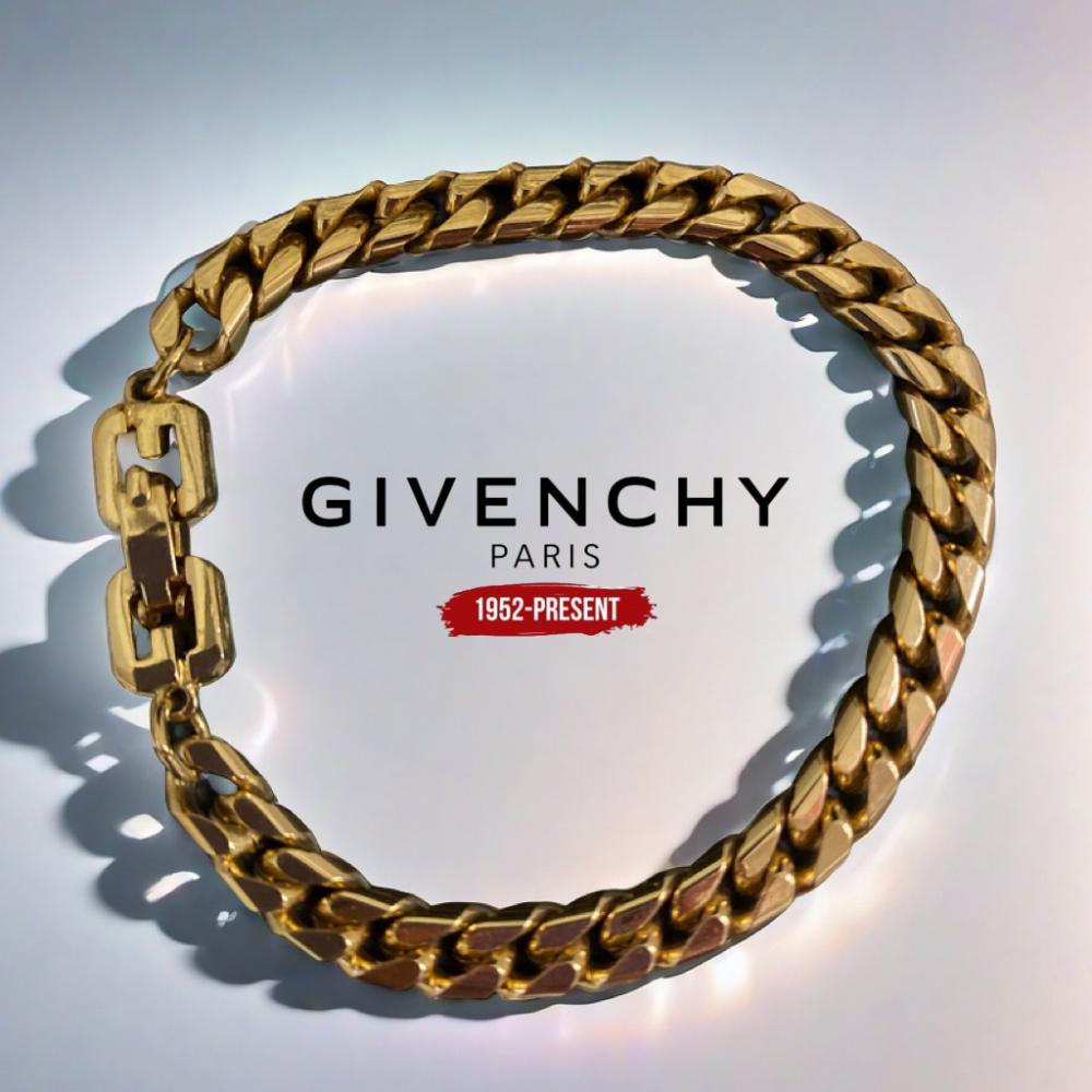 🧜‍♀️Givenchy紀梵希|Vintage古巴鏈條鍍金手鍊Size:18cm#二手-細節圖4