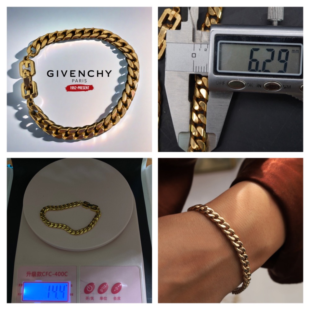 🧜‍♀️Givenchy紀梵希|Vintage古巴鏈條鍍金手鍊Size:18cm#二手-細節圖8