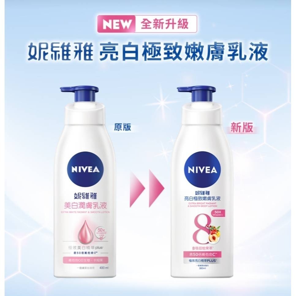 妮維雅 亮白極致嫩膚乳液380ml /妮維雅密集修護乳液400ml /妮維雅極潤修護乳液 /妮維雅霜 /安心舒緩水潤霜-細節圖9