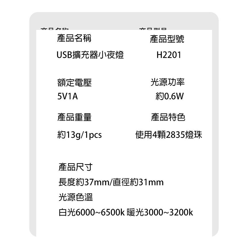 台灣現貨 USB小夜燈 USB擴充器 USB小夜燈 攜帶式小夜燈 氛圍燈 行動電源燈 照明 室內燈 省電夜燈(久岩汽車精-細節圖9