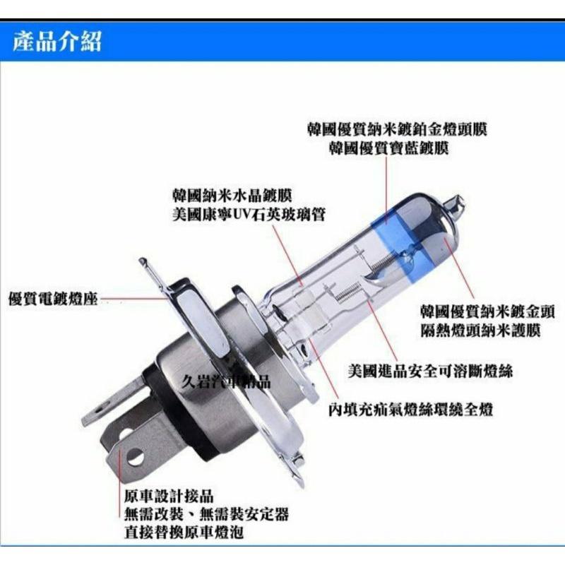 久岩汽車-三代鉑金HOD氙氣燈 太陽光(一組二顆)H1 H4 H7 H8 H11 遠光燈 近光燈-55W燈泡-細節圖2