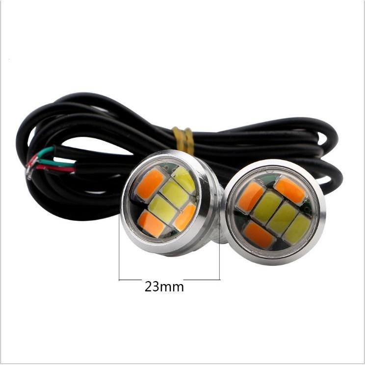 汽車雙色LED鷹眼燈 高聚光 雙色日行燈 轉向燈 帶轉向燈功能-久岩汽車-細節圖2