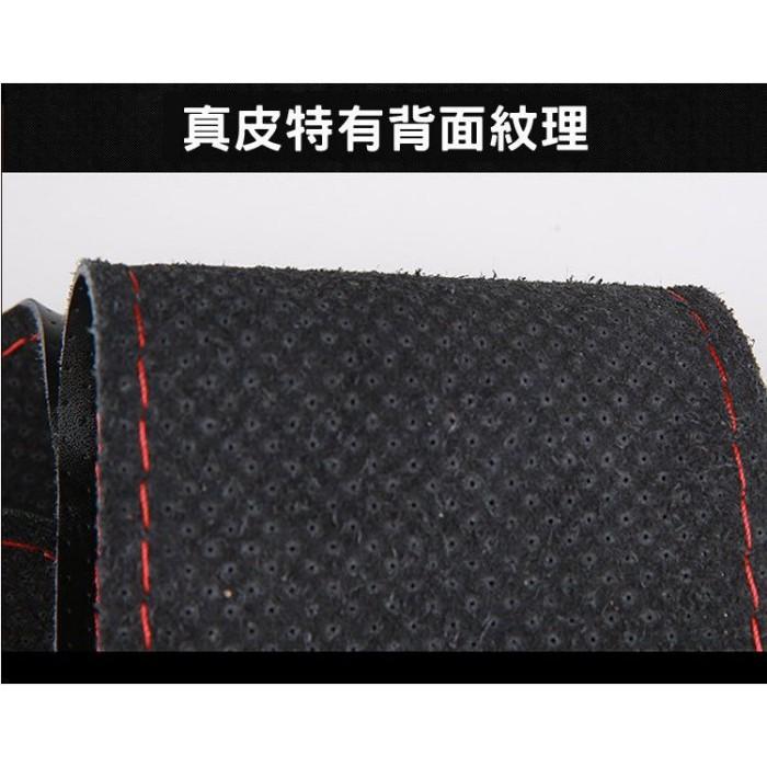 久岩汽車-特選真皮手縫方向盤套 激光打孔透氣 四季通用(黑線款)-細節圖4