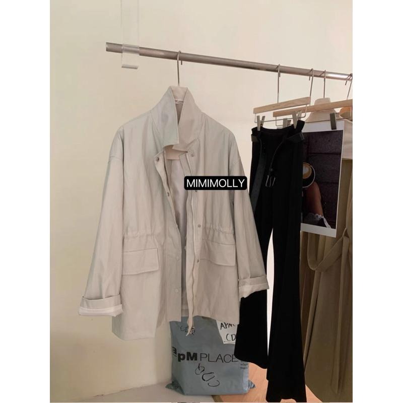 MIMIMOLLY ｜現貨｜翻領復古設計感高質感中長版皮衣外套-細節圖3