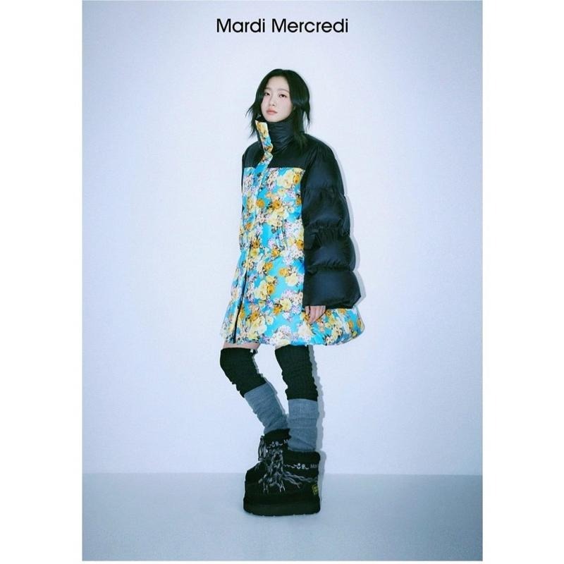 韓國品牌代購✈️🇰🇷 Mardi Mercredi 小雛菊 雪靴 中統靴 羊毛麂皮靴 冬天靴子厚底 附鞋帶 綁帶-細節圖9