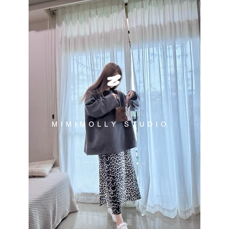 闆娘實拍📸M74復古緞面垂感豹紋長裙 有到XL-細節圖3