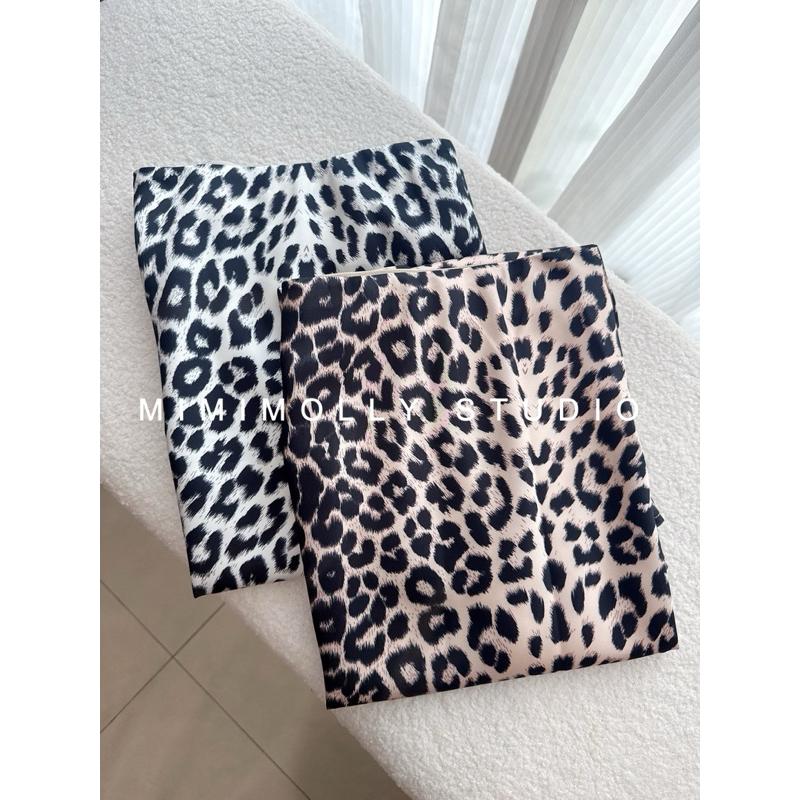 闆娘實拍📸M74復古緞面垂感豹紋長裙 有到XL-細節圖7