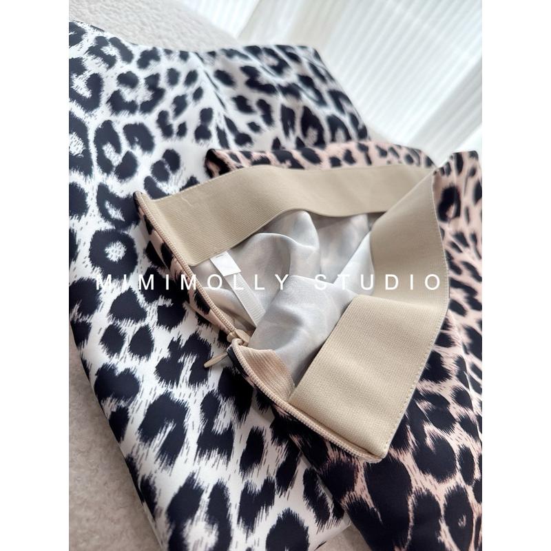 闆娘實拍📸M74復古緞面垂感豹紋長裙 有到XL-細節圖9