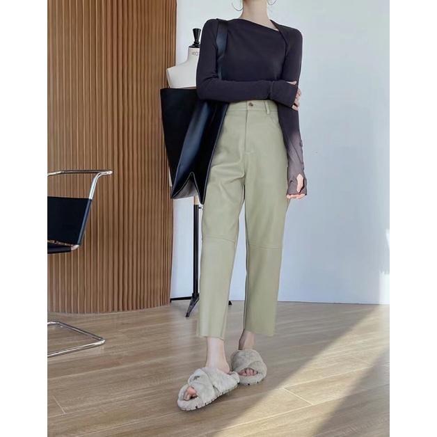 黑S M 不用等 MIMIMOLLY｜MP099不規則斜領顯瘦長袖上衣-細節圖2