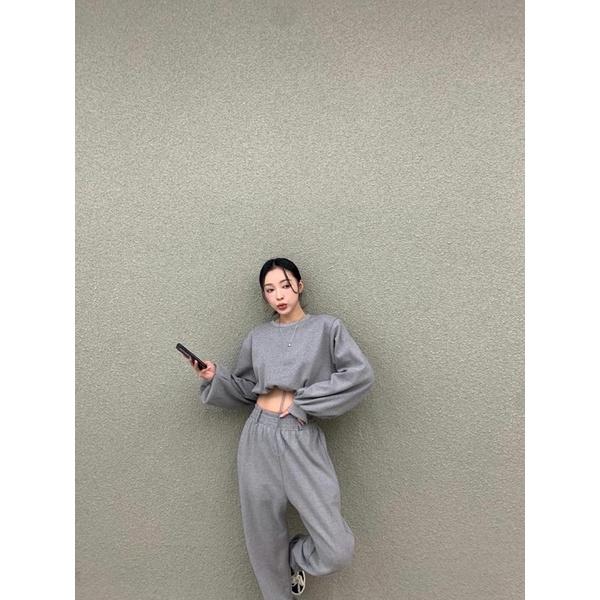 MIMIMOLLY｜黑色最後現貨｜K115正韓素色鬆緊腰運動棉褲休閒褲 belita 彈性 縮口 刷毛-細節圖7