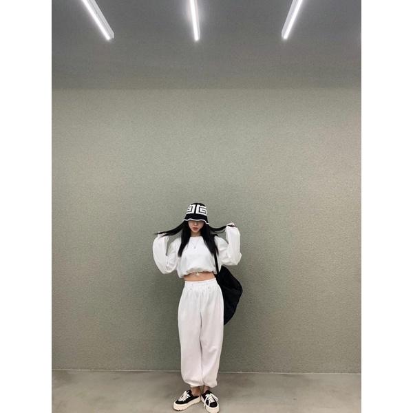 MIMIMOLLY｜黑色最後現貨｜K115正韓素色鬆緊腰運動棉褲休閒褲 belita 彈性 縮口 刷毛-細節圖8