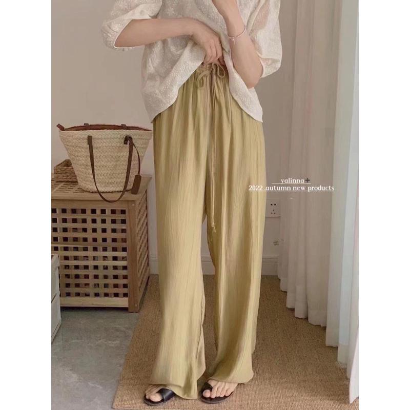 黑色現貨🔥💥快速出貨💥MIMIMOLLY闆娘實拍🌸🌸推薦自留👍H001276顯腿長✨超夯夏日追了又追防曬料寬褲*7色-細節圖3