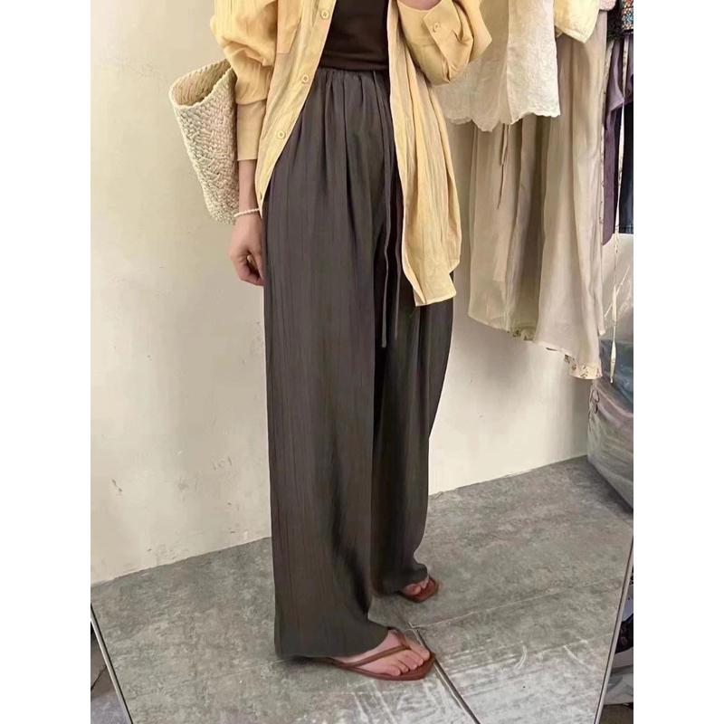 黑色現貨🔥💥快速出貨💥MIMIMOLLY闆娘實拍🌸🌸推薦自留👍H001276顯腿長✨超夯夏日追了又追防曬料寬褲*7色-細節圖5