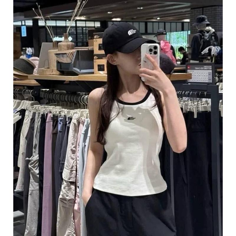 黑M現 韓國品牌代購✈️ 🇰🇷 韓國北臉限定 白標 自帶胸墊背心 the north face white label-細節圖3