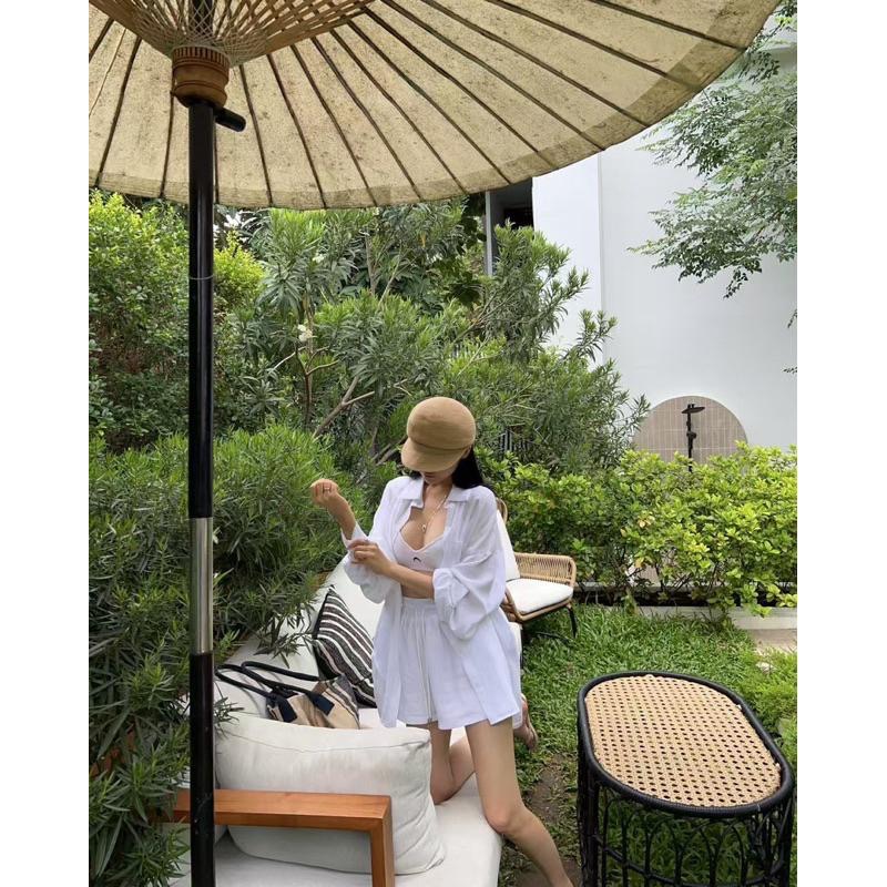 現貨 N060 正韓🇰🇷 防曬襯衫外套鬆緊短褲套裝-細節圖6