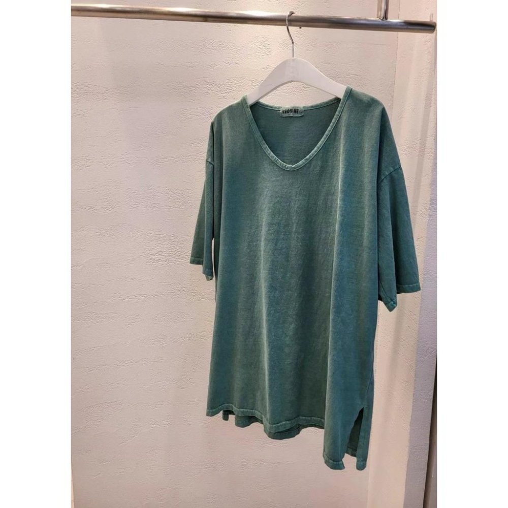 現貨 N087 正韓🇰🇷水洗刷舊經典百搭v領T恤-細節圖6