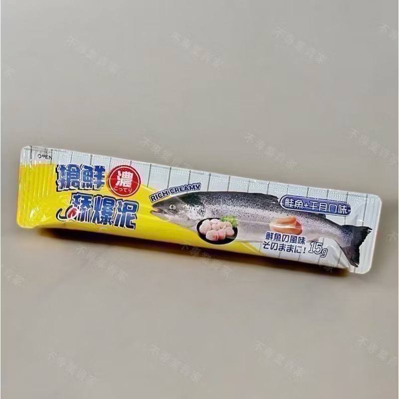 搶鮮 舔爆肉泥 15G 鮭魚/鮪魚/干貝/鮑魚/羊奶 添加牛磺酸 貓肉泥 肉泥 貓條-規格圖1
