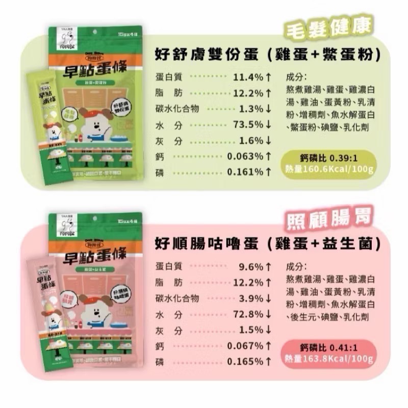 T.N.A悠遊 狗狗說 早點蛋條 15gx4 狗零食 蛋條 狗點心 蒸蛋條 寵物零食 T.N.A 全齡犬貓-細節圖7