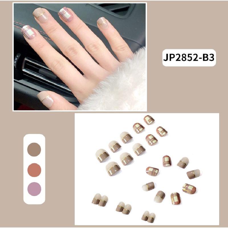 JP2852 穿戴美甲片 可拆卸假指甲 美甲工具 美甲成品 可愛 韓版美甲貼 美甲穿戴甲指甲貼 甲片貼 美甲貼片成品短款-細節圖3