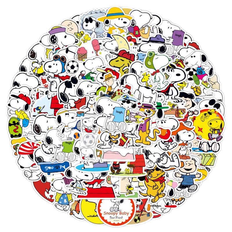 貼紙 100張史努比 可愛卡通 兒童獎勵 水杯貼紙 文具筆記本 diy裝飾 表情 塗鴉貼紙 卡通貼紙 動物貼紙 狗狗貼紙-細節圖2
