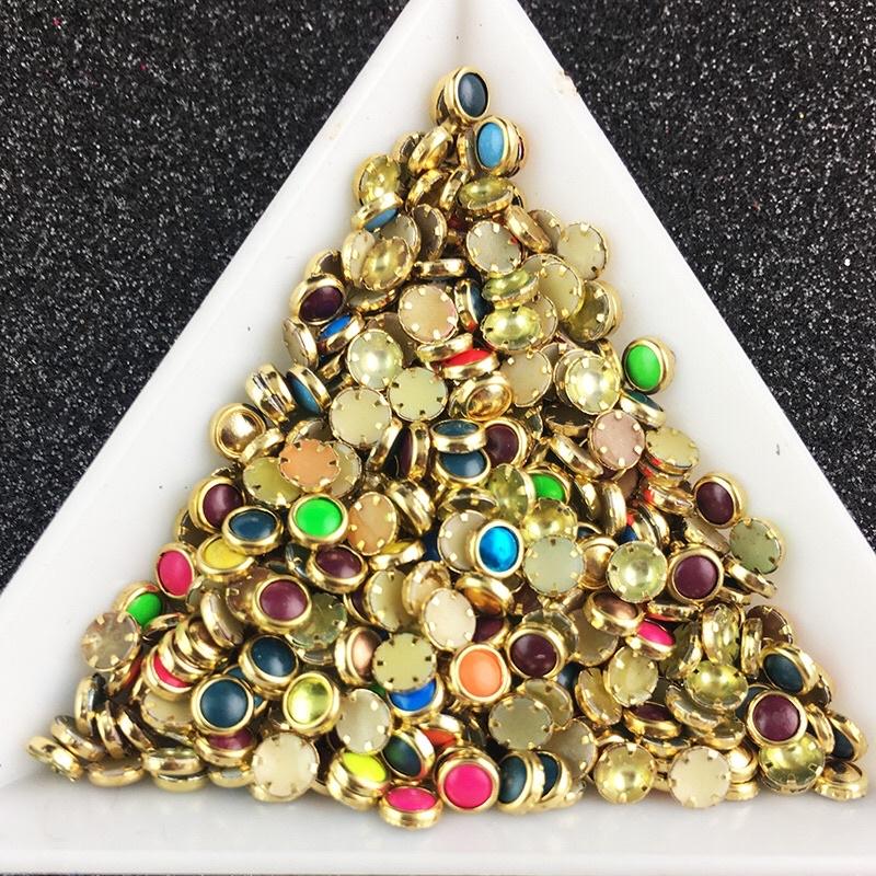 美甲日式飾品 珍珠包邊金邊珍珠 半圓幻彩色平底小鑽 圓形球 1元2顆 美甲鑽石 美甲珍珠 美甲飾品 美甲材料 美甲貼飾-細節圖5