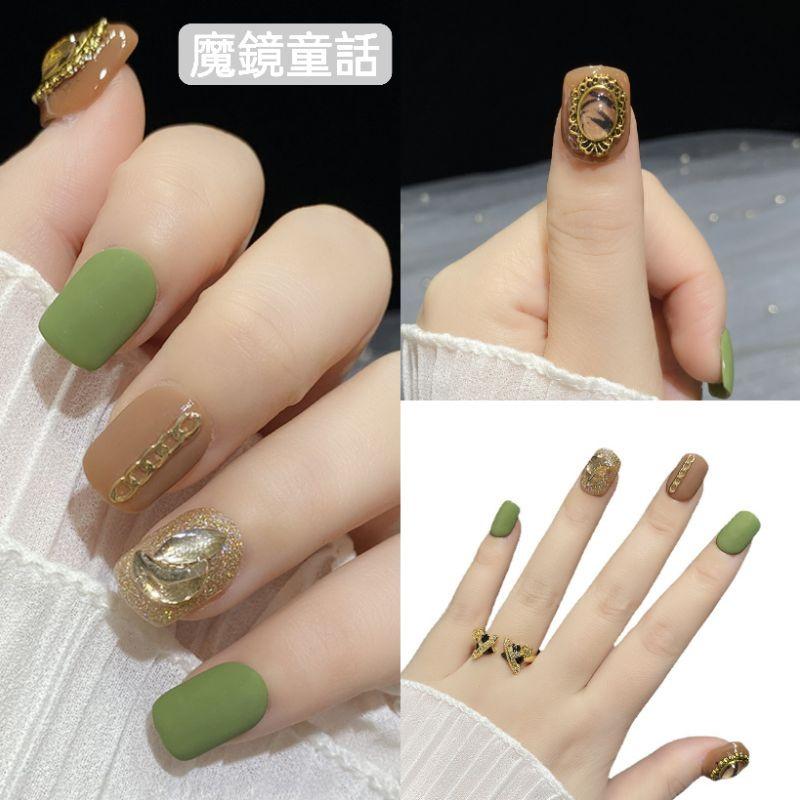 手工穿戴甲小香風秋冬顯白溫柔氣質高級感短T輕奢 可拆卸 重複使用 復古 手工甲片 大牌日系ins 指甲裝飾品 光療美甲-細節圖4