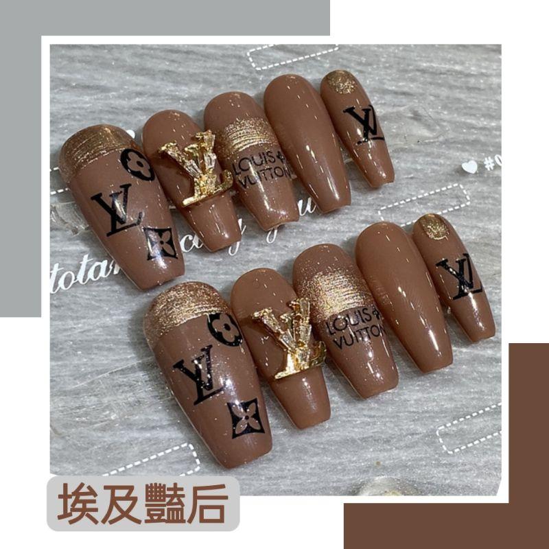 手工穿戴甲小香風秋冬顯白溫柔氣質高級感短T輕奢 可拆卸 重複使用 復古 手工甲片 大牌日系ins 指甲裝飾品 光療美甲-細節圖7