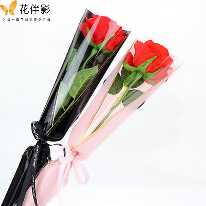 單支鮮花包裝 套袋 花套 玫瑰花包裝 康乃馨包裝袋 康乃馨花套 金莎巧克力花 包裝紙包裝袋 單支包裝材料 單支花套 單枝-細節圖2