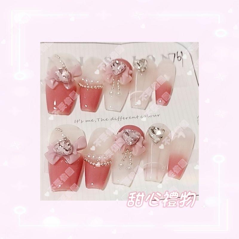 穿戴甲  手工穿戴甲 美甲甲片 甜美時尚 精品穿戴甲片 761-細節圖4