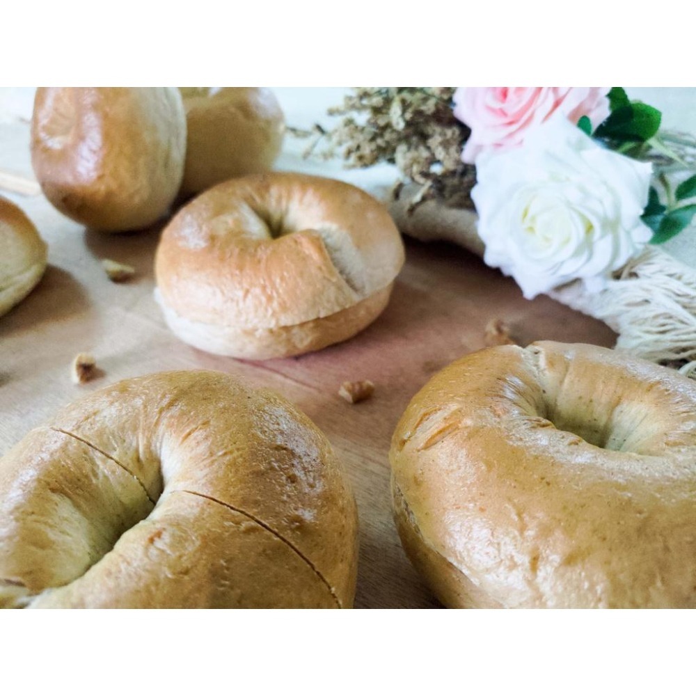 [圓之坊]裸麥貝果bagel 堅果果乾自製內餡 老麵製作手工川燙 外Q內軟 低糖低油奶素 絕無添加 單純健康 下單後現做-細節圖4