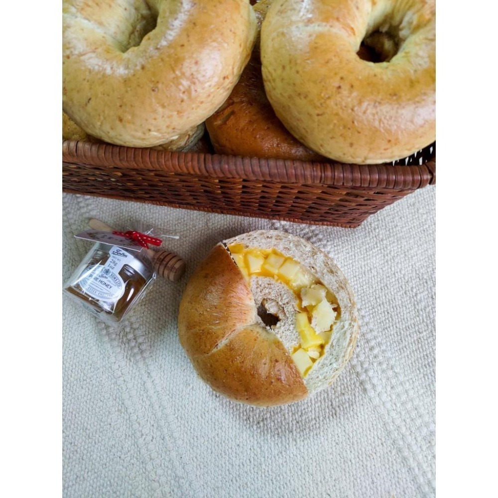 [圓の坊/圓之坊]石臼全麥手工貝果bagel 外Q內軟 低糖低油奶素 絕無添加 單純健康 下單後現做-細節圖4