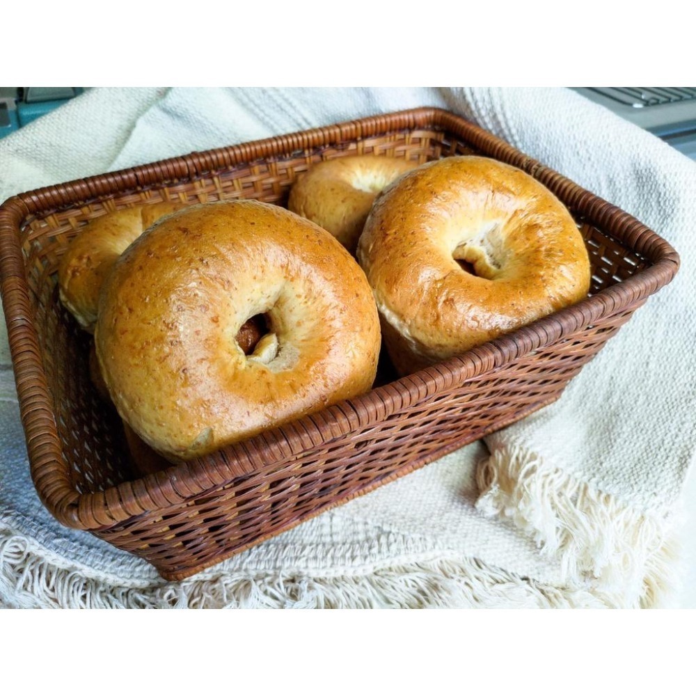 [圓の坊/圓之坊]石臼全麥手工貝果bagel 外Q內軟 低糖低油奶素 絕無添加 單純健康 下單後現做-細節圖8