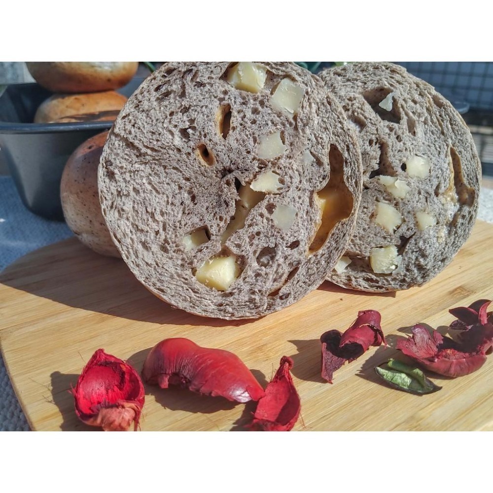 [圓之坊]手工bagel ＂芝麻貝果＂純養生黑芝麻 香濃芝麻餡 外Q內軟 低糖低油奶素 絕無添加 單純健康 下單後現做-細節圖6