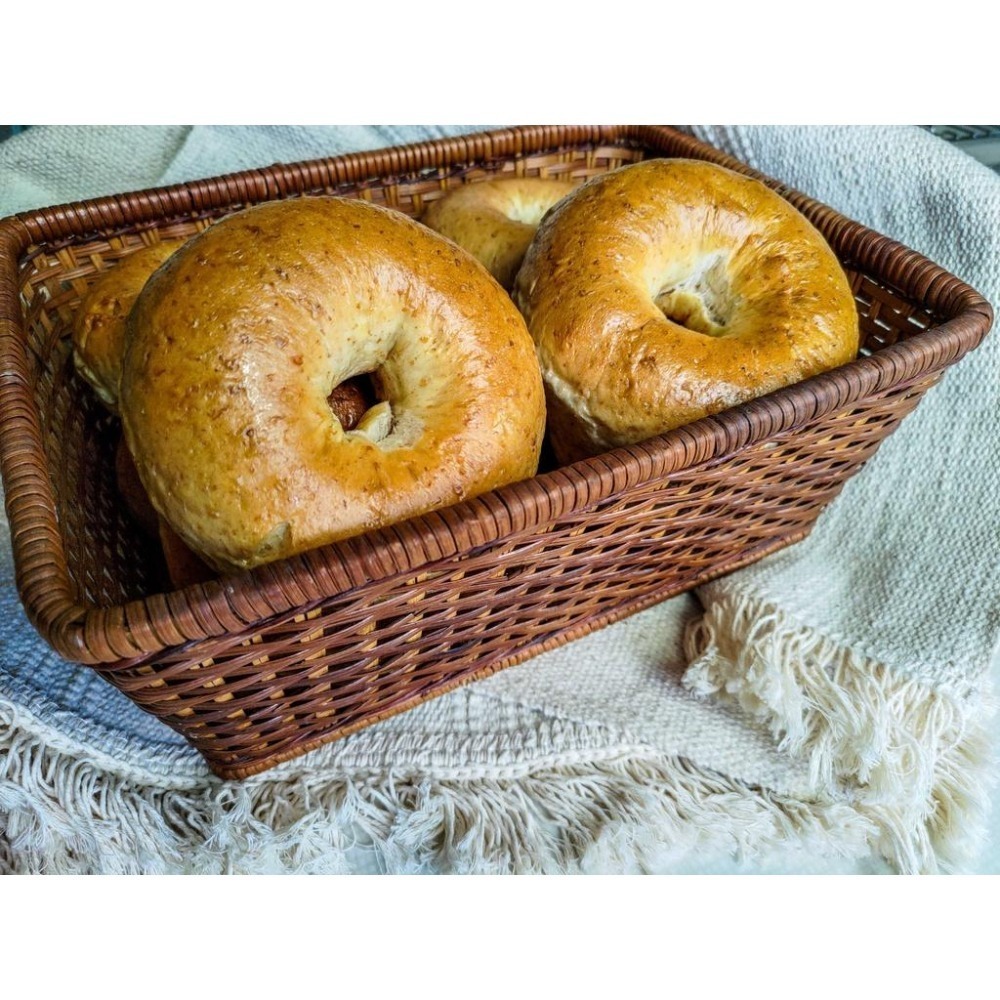 [圓の坊]＂手工貝果 bagel ＂亞麻貝果＂ 養生純亞麻製作 外Q內軟 低糖低油奶素 絕無添加 單純健康 下單後現做-細節圖2