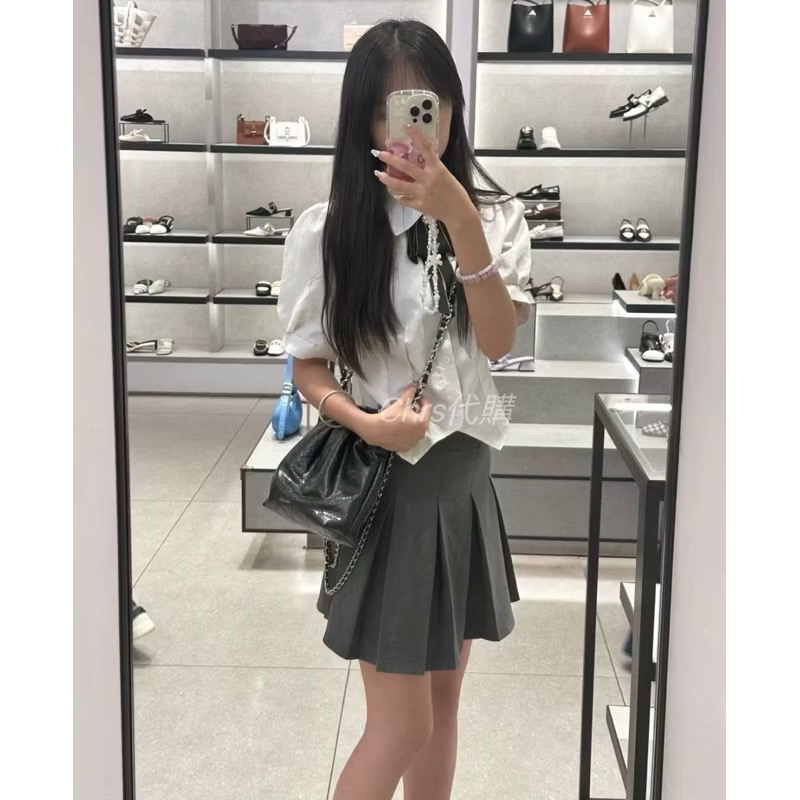 ￼開發票🧾Chrs代購🔥新加坡小CK最新款迷你款小香風Duo 細鍊抓皺流浪包 後背包 托特包垃圾袋大號 中號 小號-細節圖5