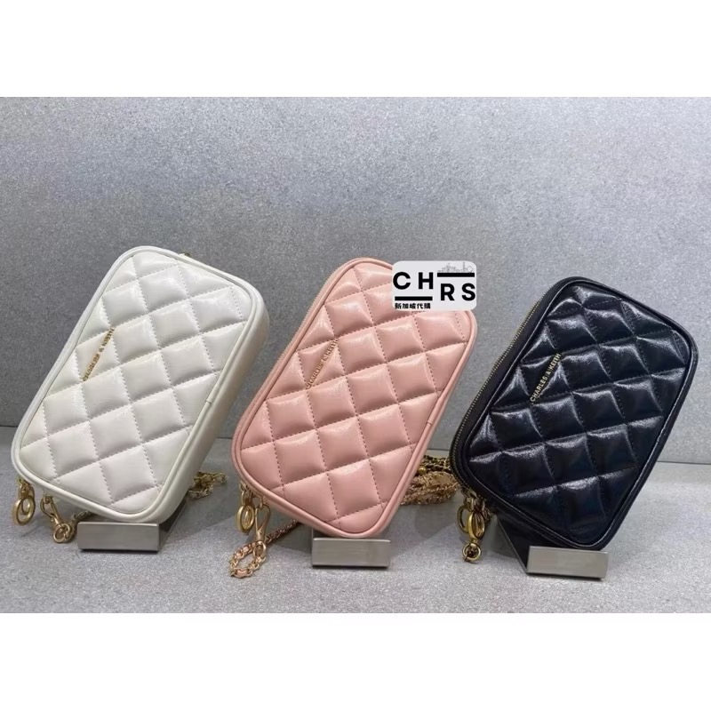 ￼開發票🧾Chrs代購🖤新加坡小CK✨24夏季新品Apfra 小香風 小方包 菱格紋斜背包/萬用包 鏈條包-細節圖2