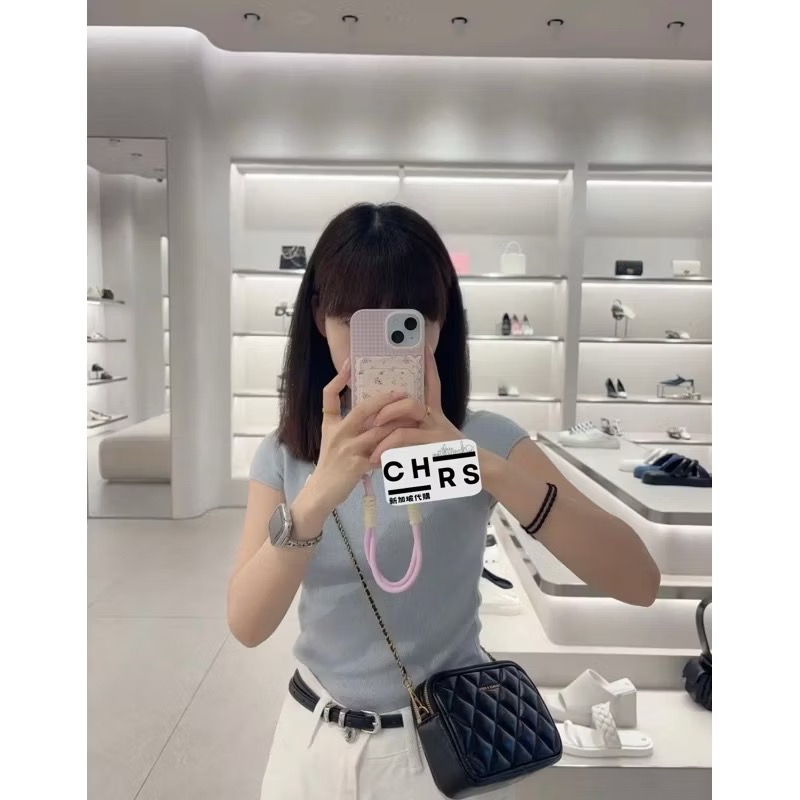 ￼開發票🧾Chrs代購🖤新加坡小CK✨24夏季新品Apfra 小香風 小方包 菱格紋斜背包/萬用包 鏈條包-規格圖8